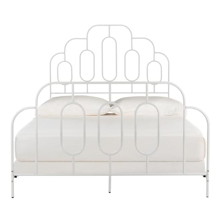 Safavieh Paloma Metal Retro Bed - White - 61.875 x 82.25 x 59 in. BED6201B-Q